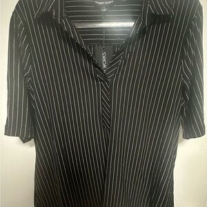 Modern Works Black and White Striped Women's Top